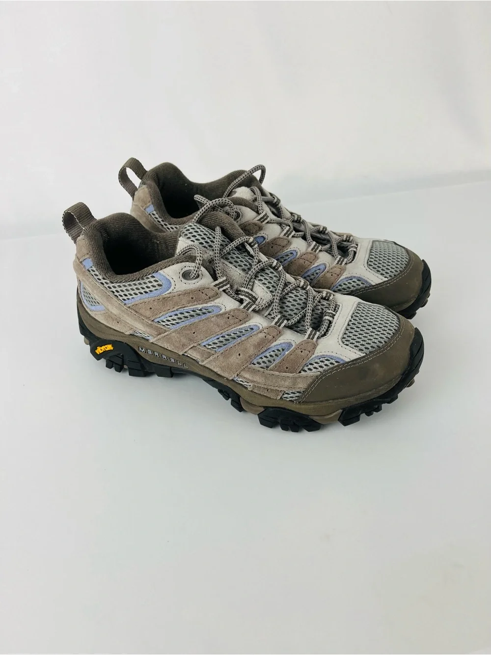 Merrell Women's Moab 2 Vibram Vent Hiking Shoes Falcon Gray and Blue Size 8.5